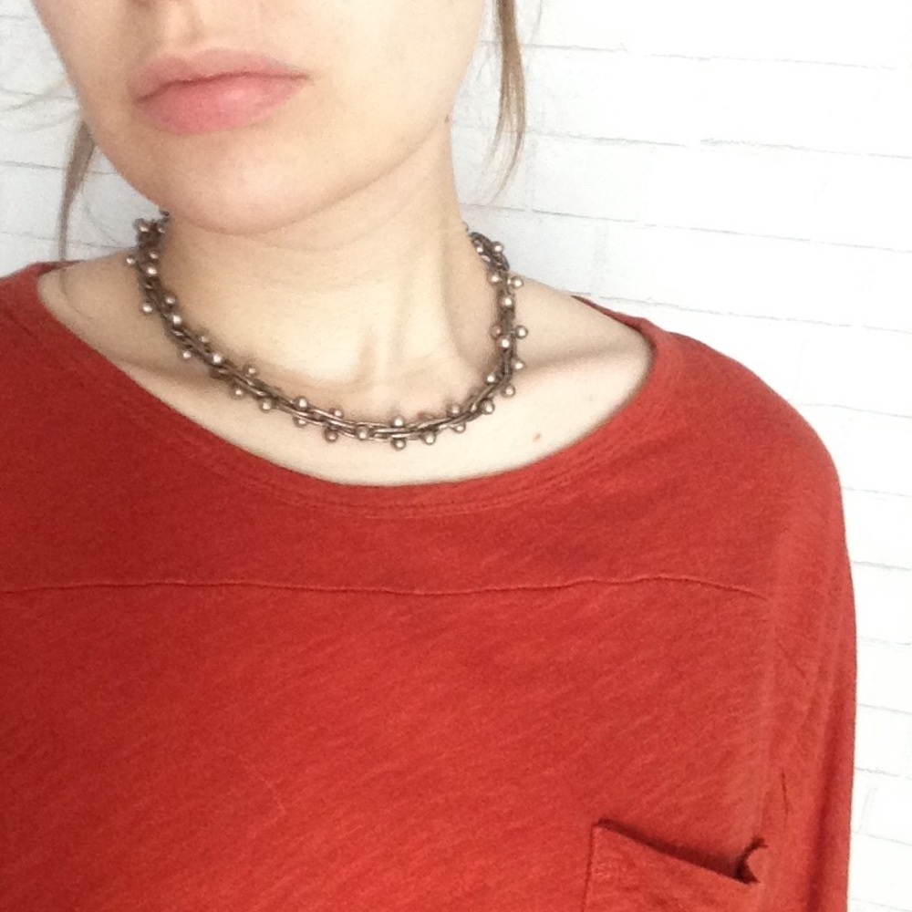 Vintage 90's Metal Ball Choker Grunge Necklace